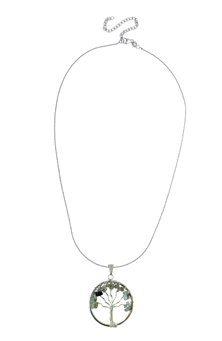 Humanist Beauty Tree of Life Gemstone Necklace, Alternate, color, Labradorite