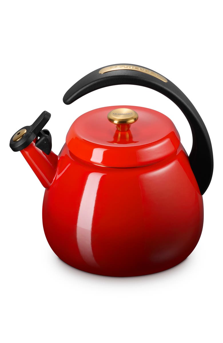 Le Creuset 2.2-Quart Enameled Stainless Steel Whistling Cloche Kettle, Alternate, color, Cerise