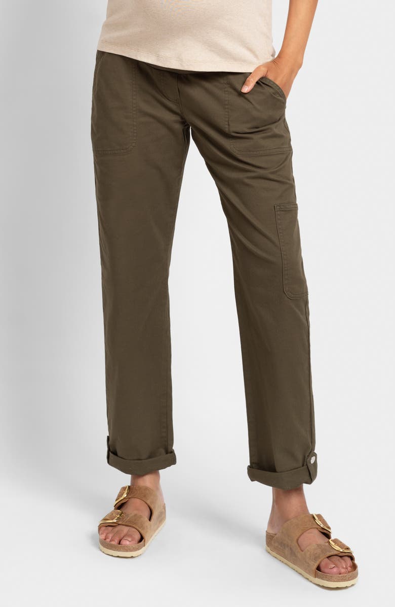 Seraphine Under the Bump Cargo Maternity Pants, Main, color, 