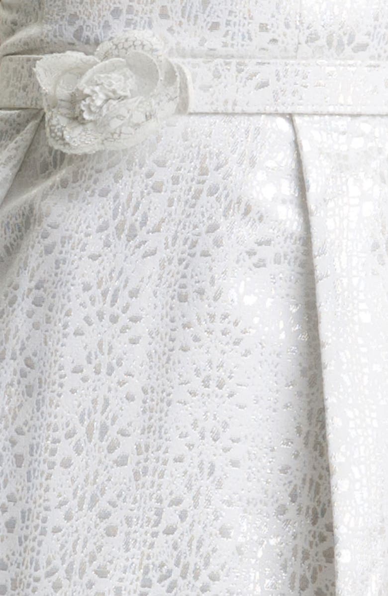 Theia Cap Sleeve Jacquard Fit & Flare Dress, Alternate, color,