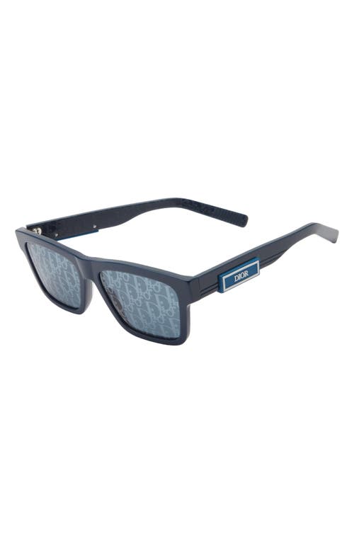 Dior B23 S4i 56mm Rectangular Sunglasses In Blue