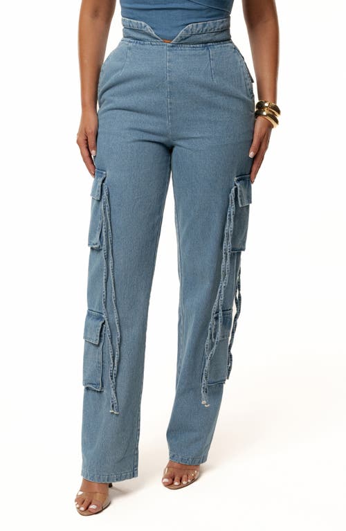 Jluxlabel Denim Utility Pants In Blue