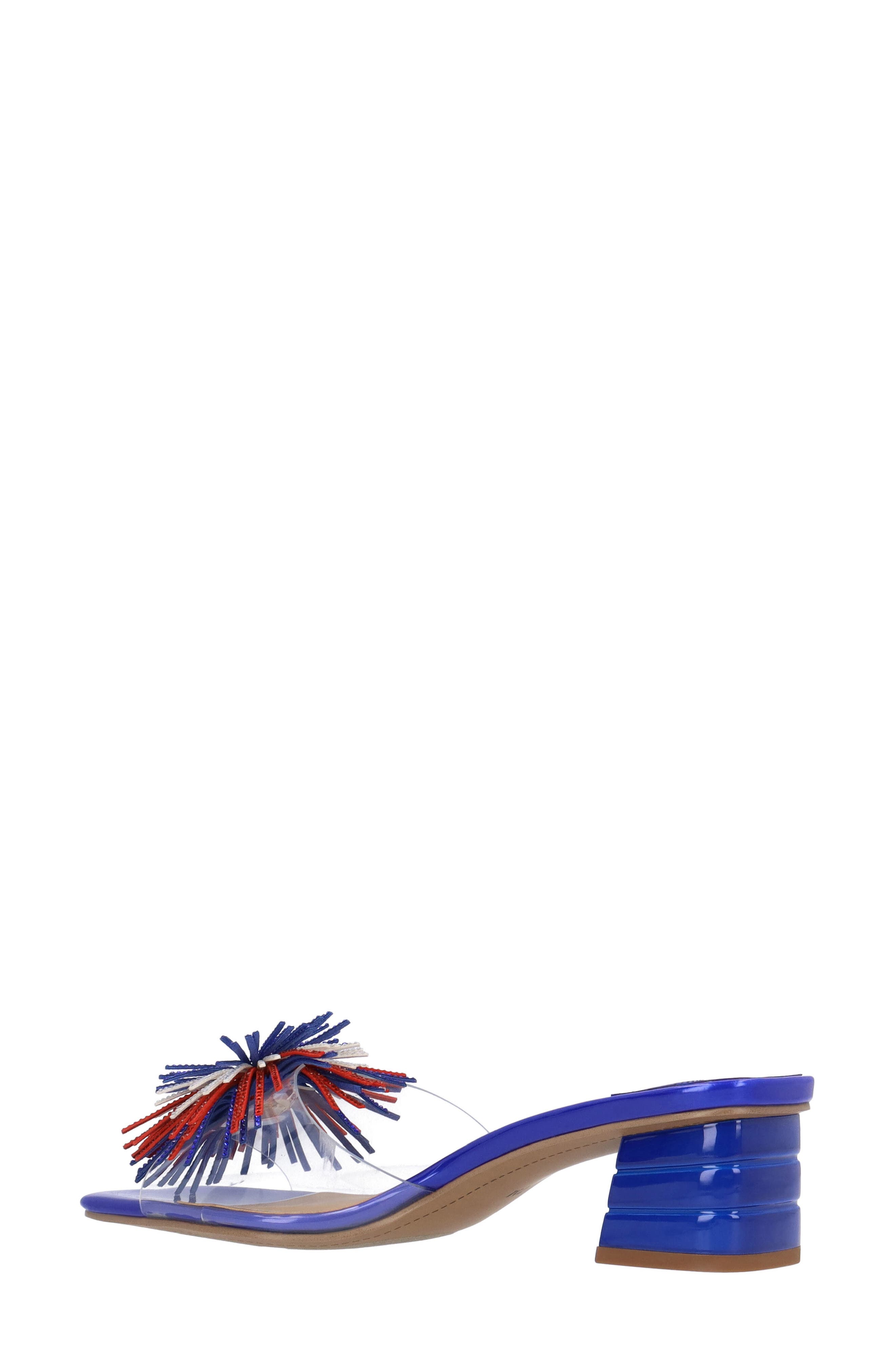 Ozara Slide Sandal, Alternate, color, CLEAR/ BLUE/ WHITE/ RED
