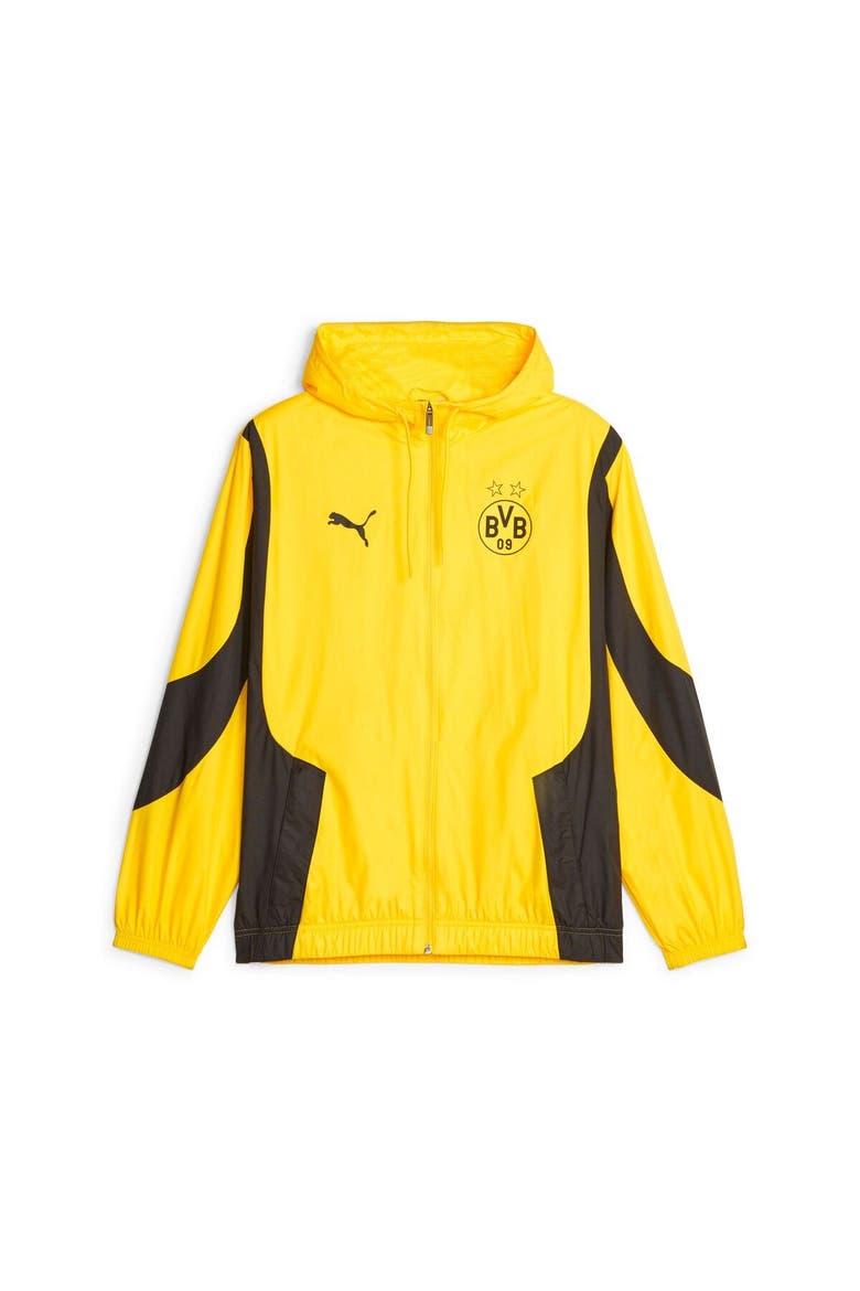Men's Puma  Yellow Borussia Dortmund 2023/24 Pre-Match Anthem Full-Zip Hoodie Jacket, Alternate, color, Yellow