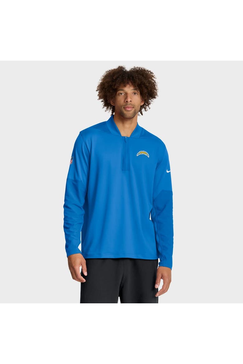 Men's Nike Powder Blue Los Angeles Chargers Sideline Dri-FIT Half-Zip Pullover, Main, color, Powder Blue