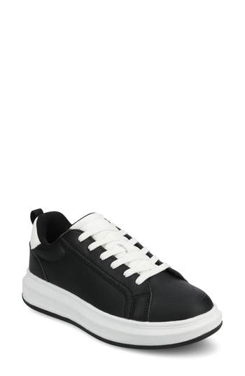 Journee Collection Meeya Woven Casual Sneaker In Black