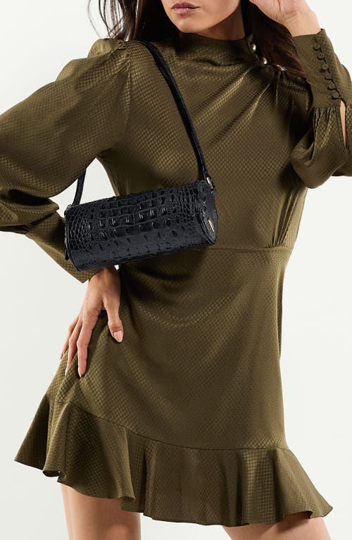 Brahmin Billie Leather Barrel Bag In Black