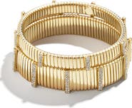 BaubleBar Crystal Ribbed Set of 2 Stretch Bangles