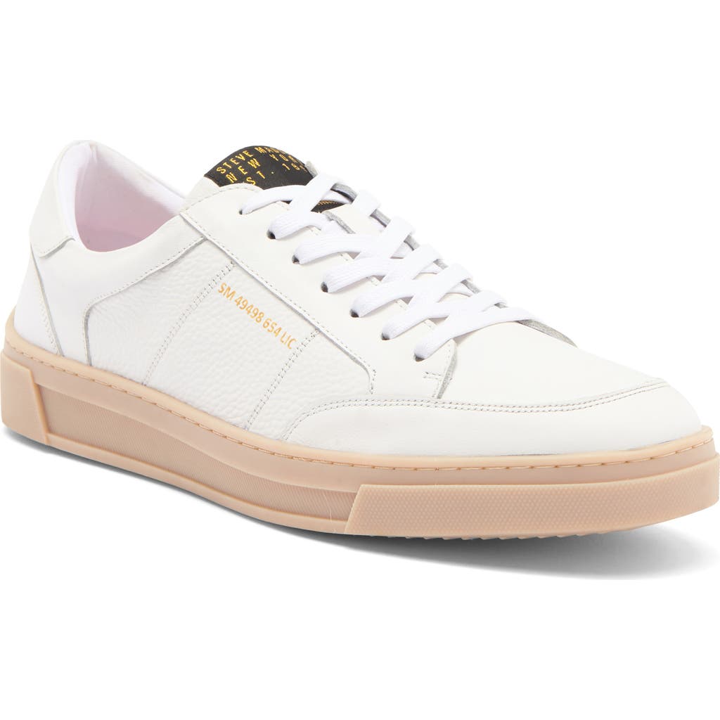 Shop Steve Madden Nyan Leather Sneaker In White/white
