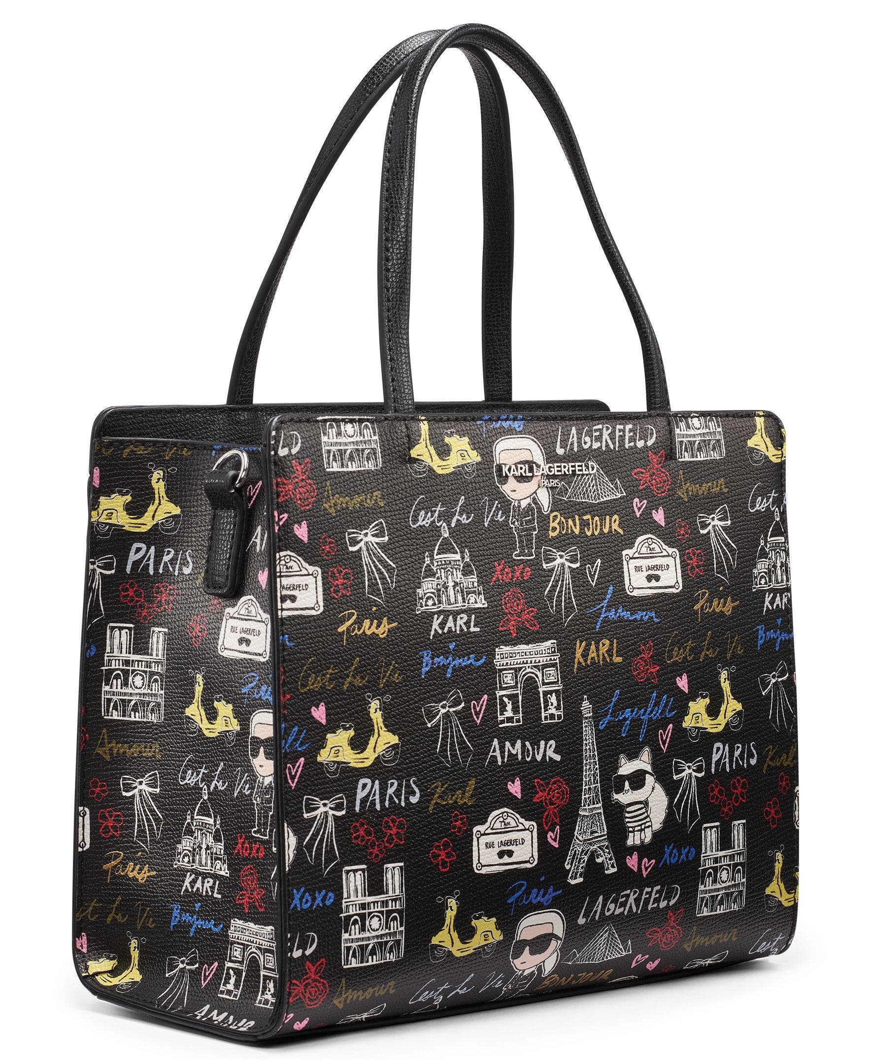 KARL LAGERFELD PARIS Maybelle Satchel, Alternate, color, Black Multi