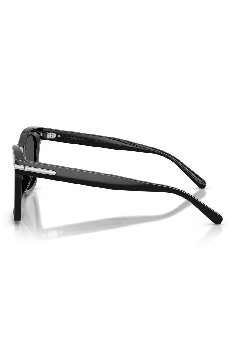 54mm Square Sunglasses, Alternate, color, SHINY BLACK / DARK GREY