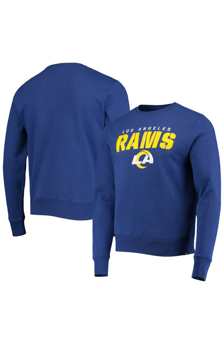 '47 Men's '47 Royal Los Angeles Rams Traction Headline Pullover Sweatshirt, Main, color, Royal