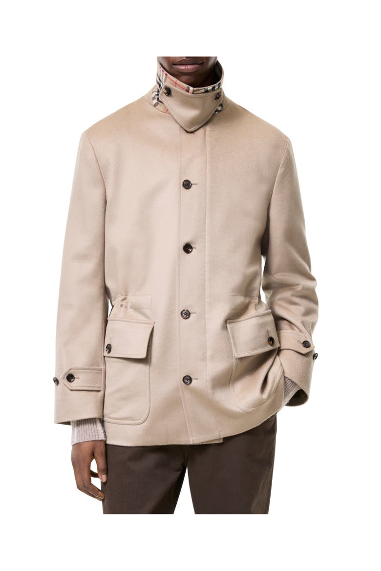 Short Cashmere Scafell Car Coat, Alternate, color, Light honey beige