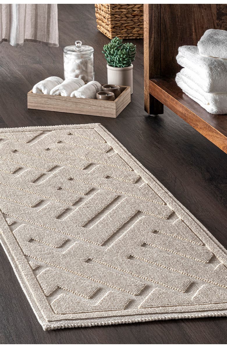 NULOOM Hudson Abstract Maze Bath Mat, Main, color, 