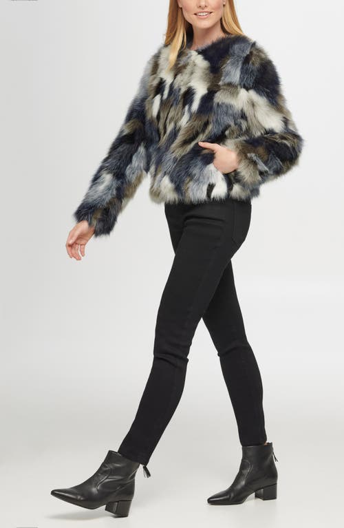Karl Lagerfeld Paris Faux Fur Shag Jacket In Multi