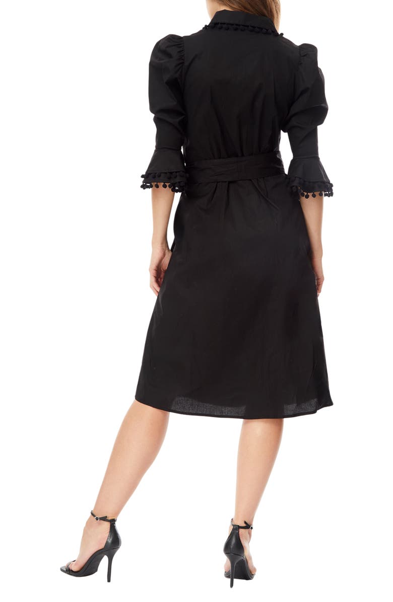 BY DESIGN Lucia Stretch Cotton Poplin Shirtdress, Alternate, color, Black