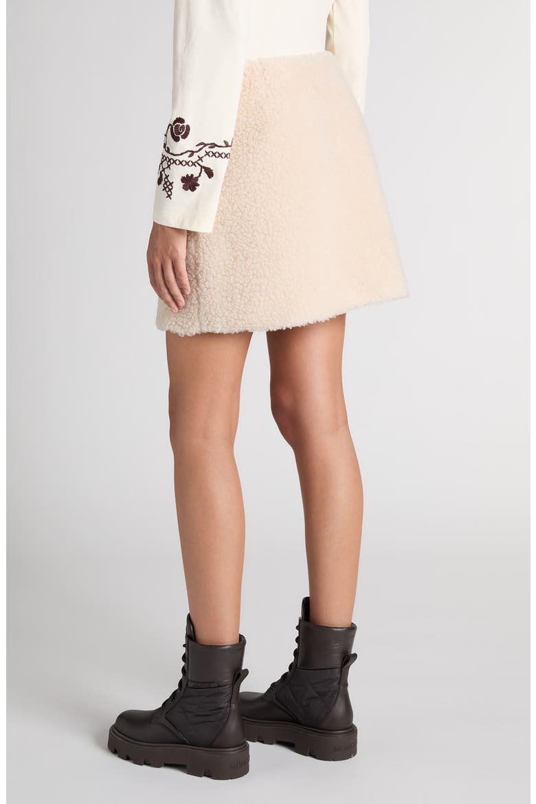 High Pile Fleece Miniskirt, Alternate, color, WHITE