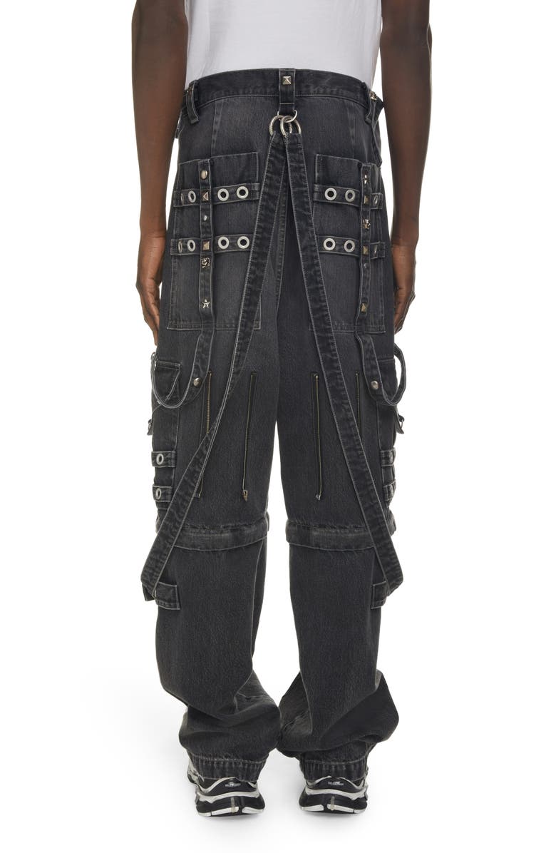 Balenciaga Zip-Off Convertible Raver Pants, Alternate, color, 