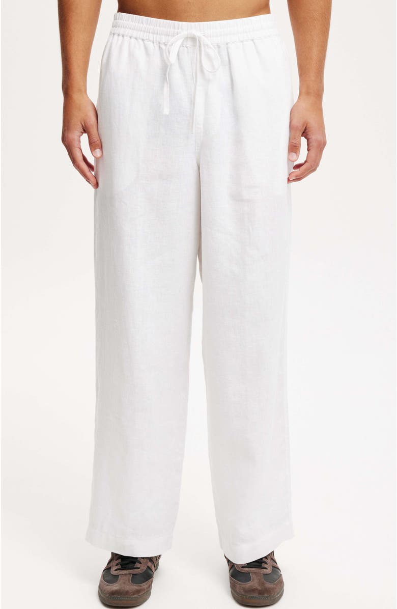 Cotton On Men's Super Baggy Linen Pant, Main, color, White