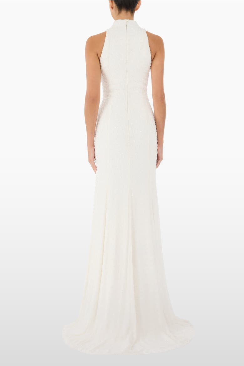 Mischief Embellished High-Neck Maxi Dress, Alternate, color, Ivory