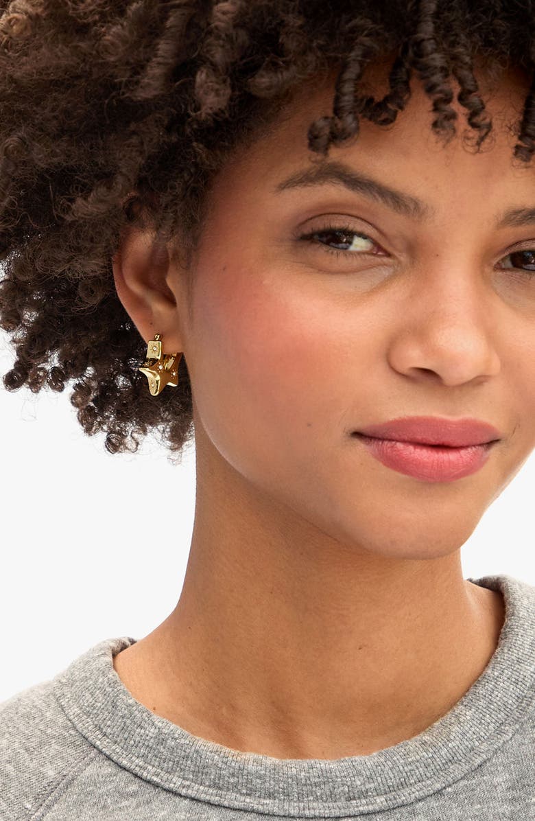 Clare V. Étoile Hoop Earrings, Alternate, color, Gold