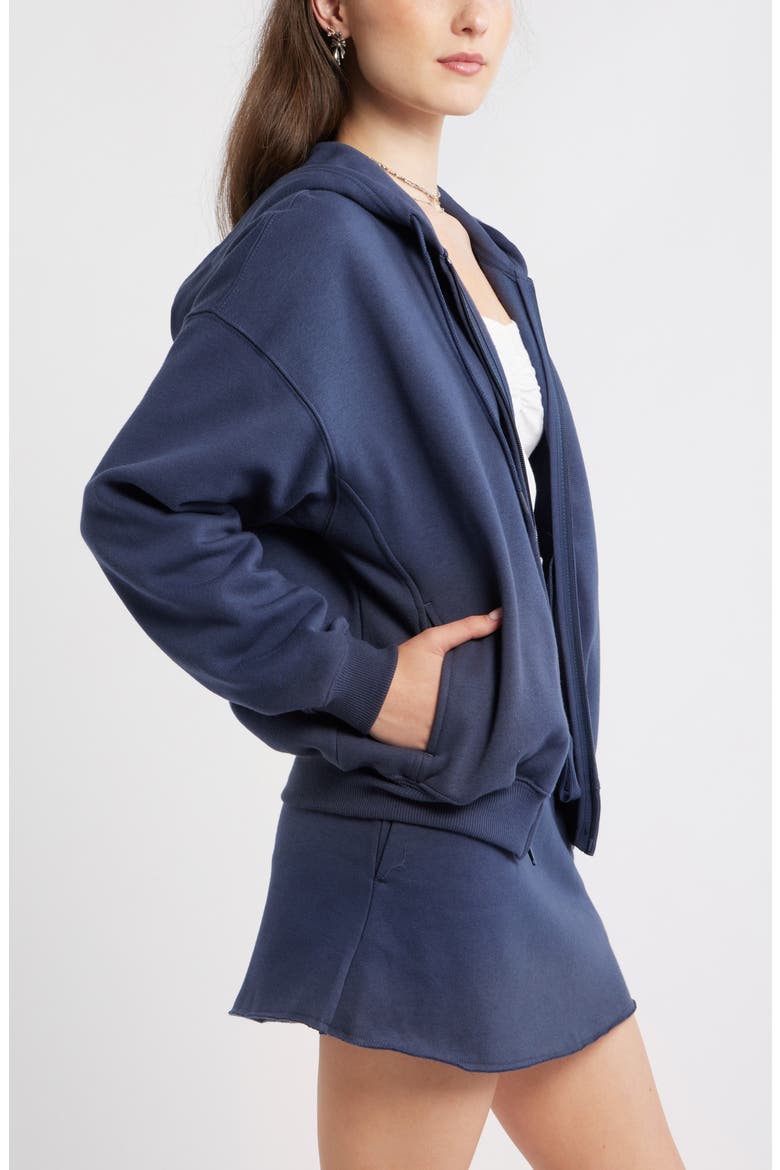 Bubble Zip Hoodie, Alternate, color, NAVY INDIGO