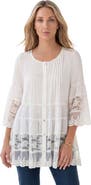 Roaman's Lace Illusion Blouse