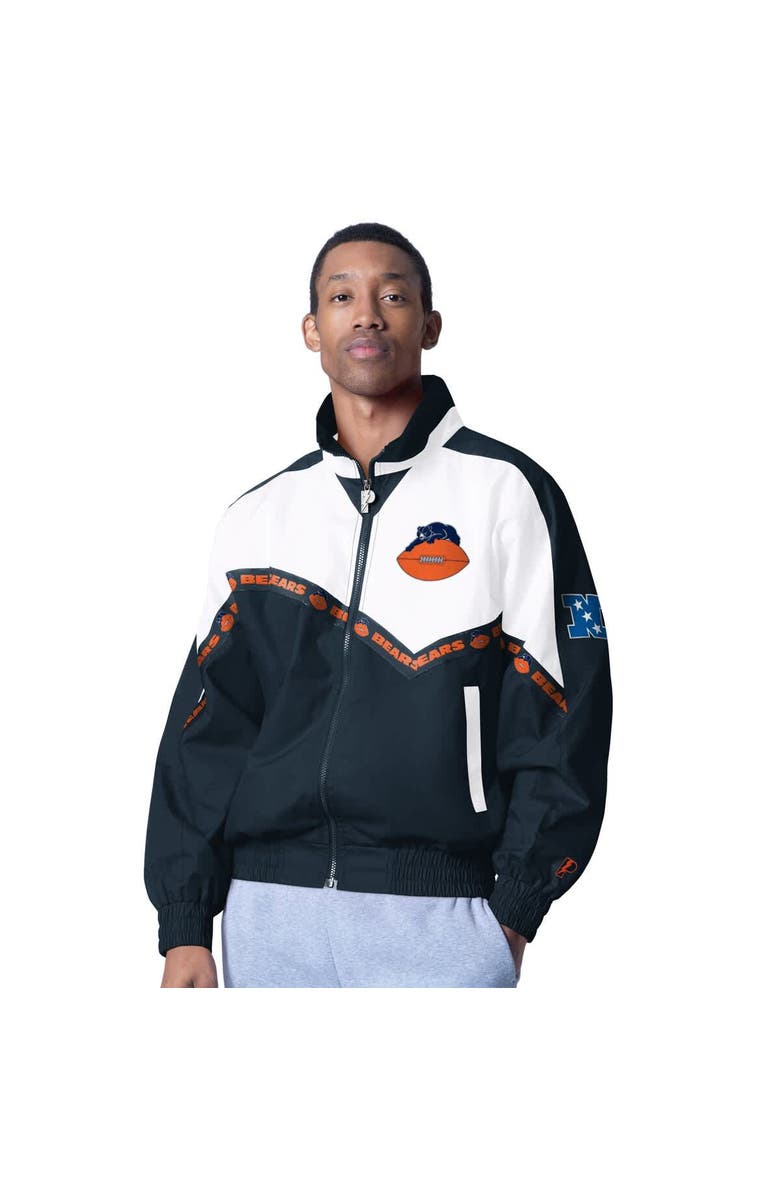 Pro Player Men's Pro Player White/Navy Chicago Bears Tape II Lightweight Full-Zip Jacket, Main, color, White