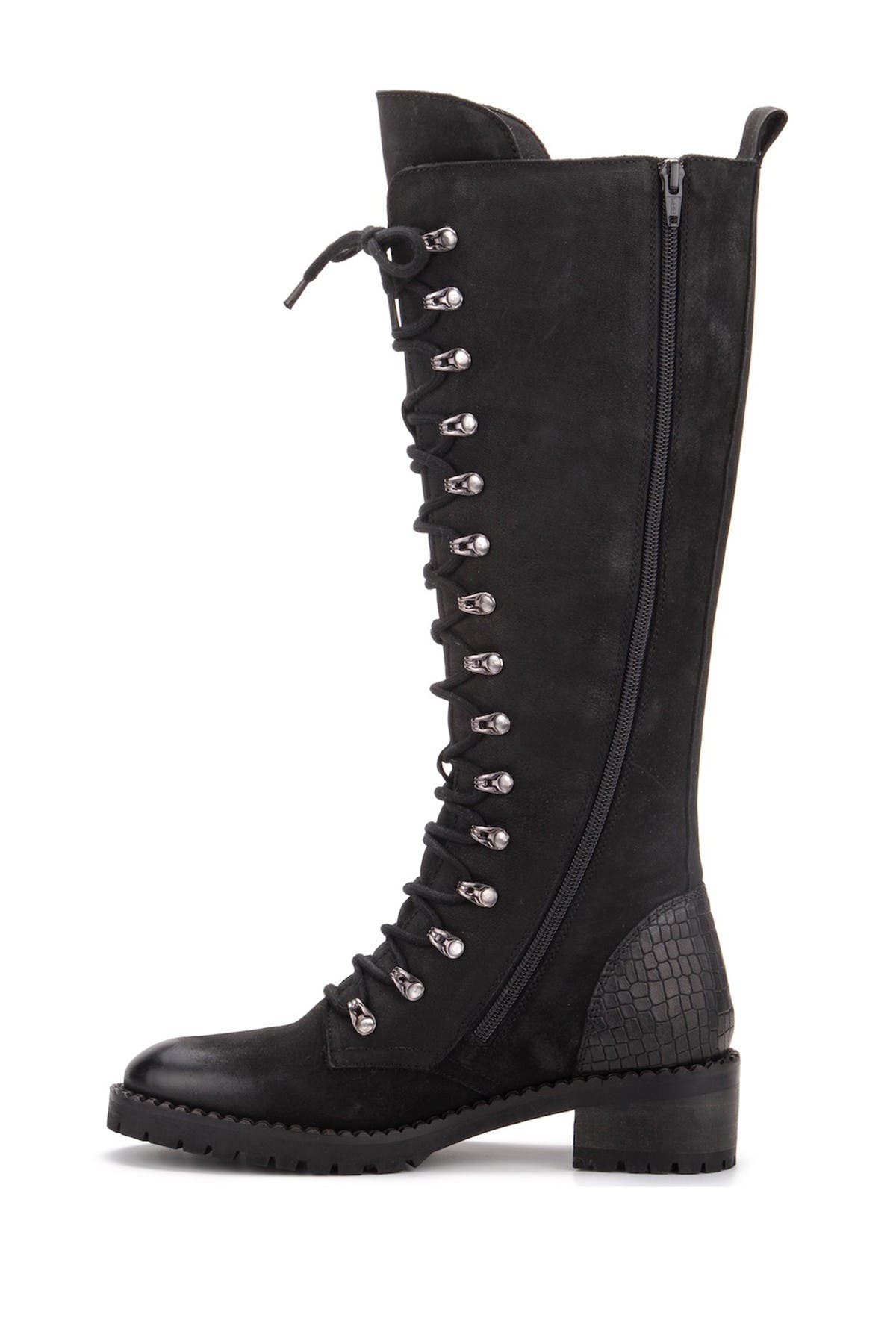 VINTAGE FOUNDRY Henrietta Tall Leather Lace-Up Boot, Alternate, color, Black