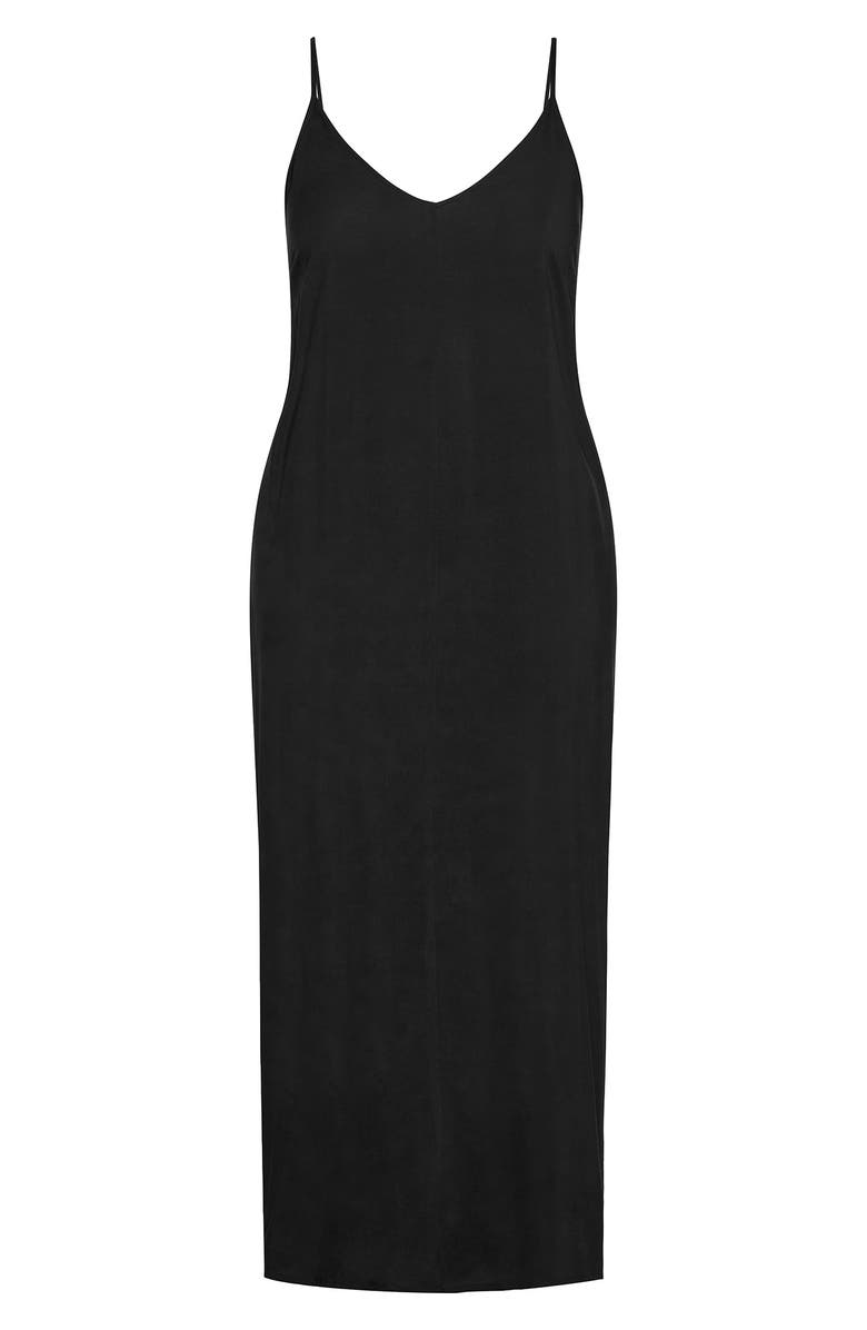 City Chic V-Neck Maxi Dress, Alternate, color, Black