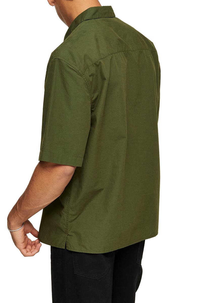 Topman Oversize Short Sleeve Button-Up Shirt, Alternate, color, 