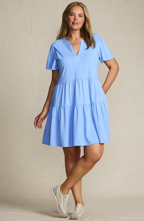 Cotton Jersey Tiered Mini Dress