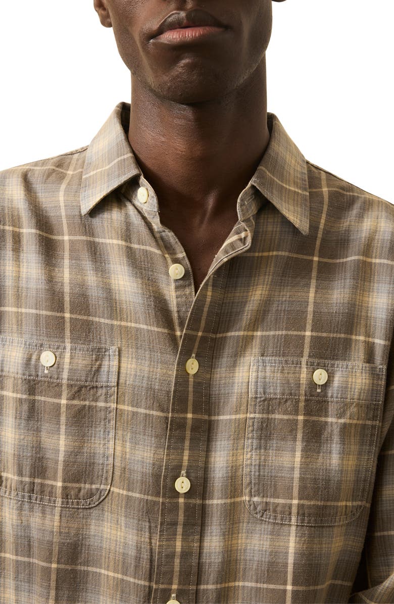 Faherty The Tried & True Plaid Chambray Button-Up Shirt, Alternate, color, 
