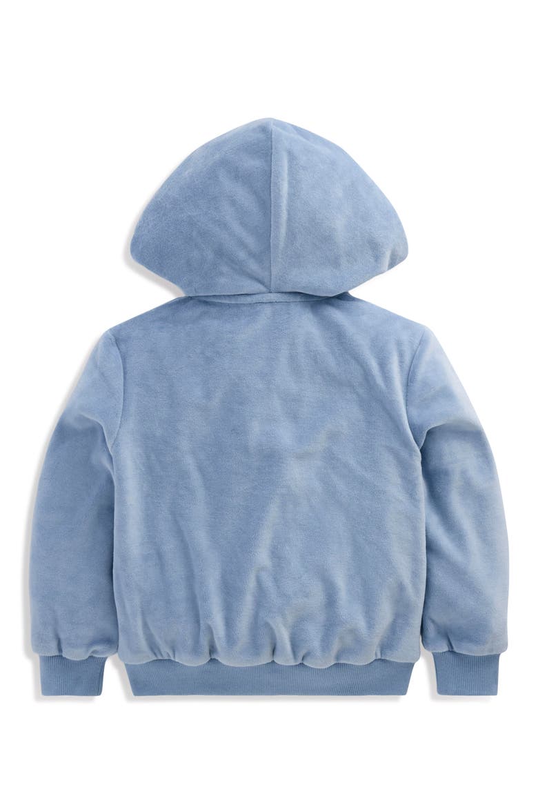 Kids' Velour Full Zip Hoodie, Alternate, color, BLUE FLOWERS
