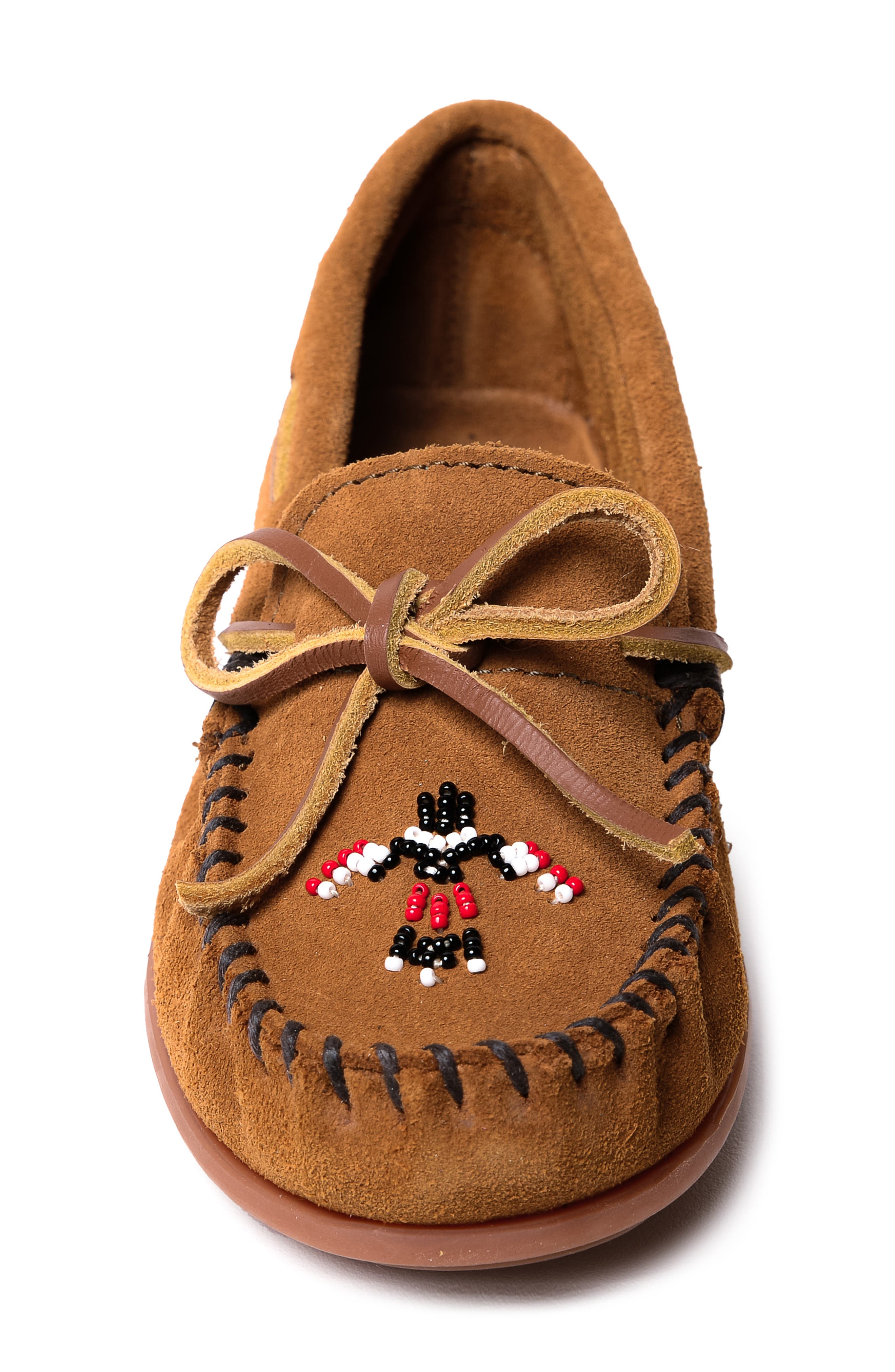 Minnetonka Kids' Thunderbird 'Animikii' Slip-On Shoe, Alternate, color, Brown