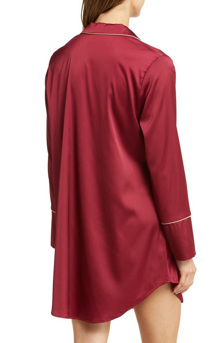 KILO BRAVA Long Sleeve Satin Sleep Shirt, Alternate, color,