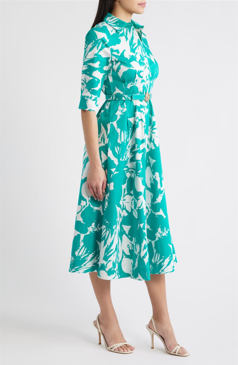 Anne Klein Floral Print Midi Dress, Alternate, color, 