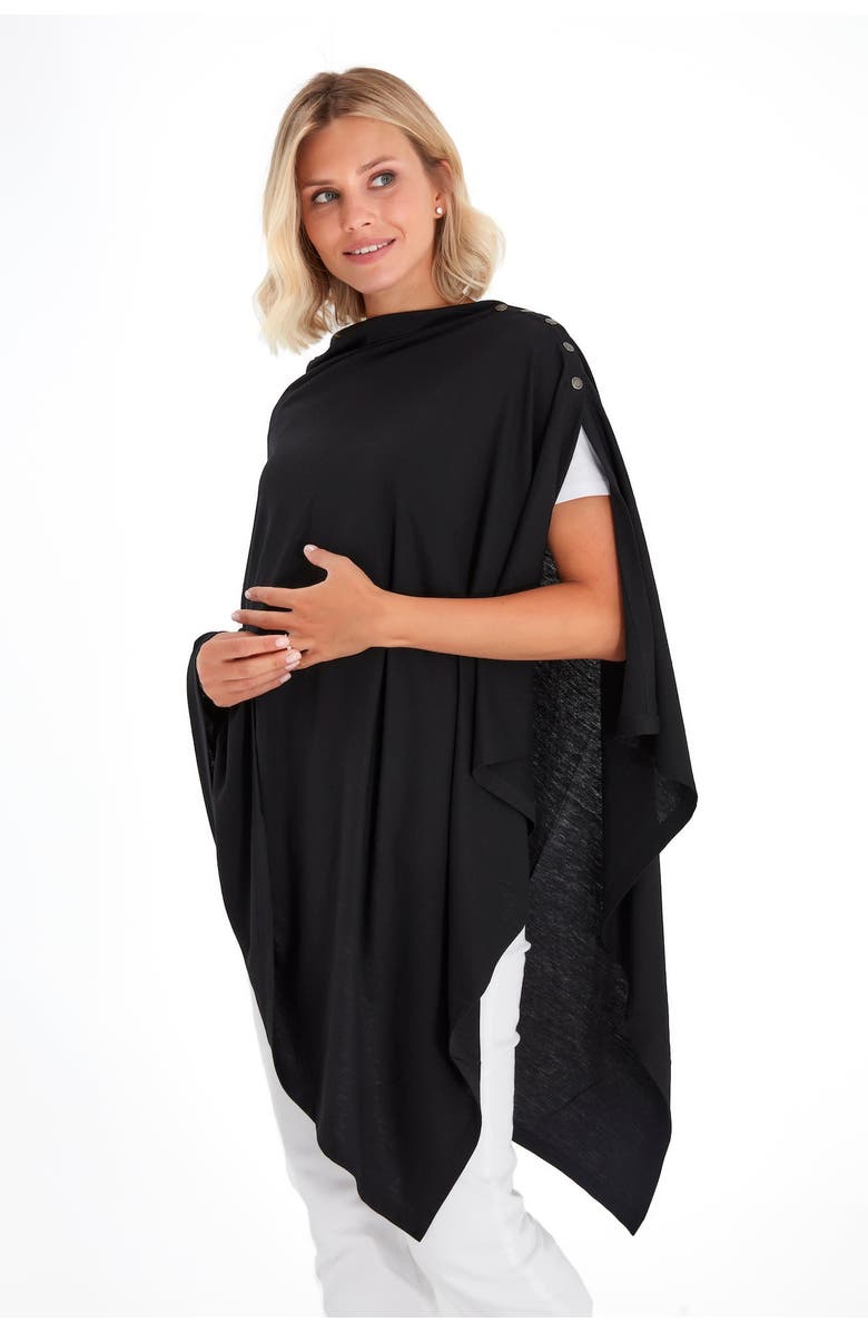 Accouchée Four in One Multipurpose Supreme Cotton Cape, Alternate, color, Black