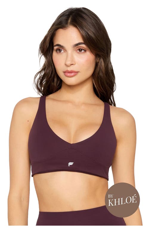 Fabletics Pureluxe Longline Low Impact Bra In Burgundy