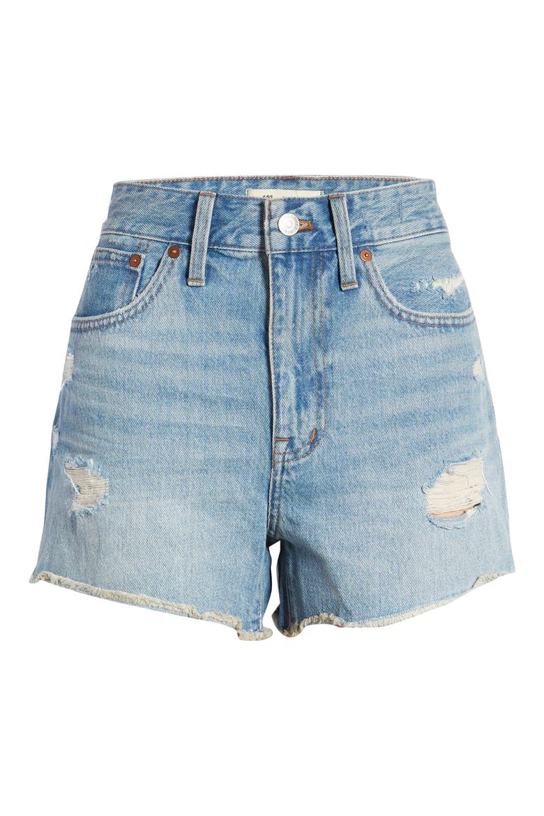 Relaxed Destructed Edition Denim Shorts, Alternate, color, RENFIELD