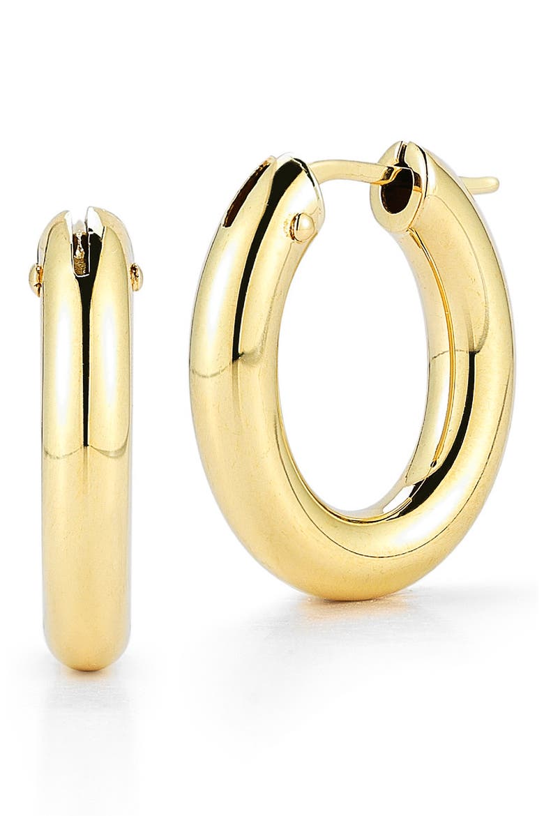 Oval Hoop Earrings, Main, color, YELLOW GOLD