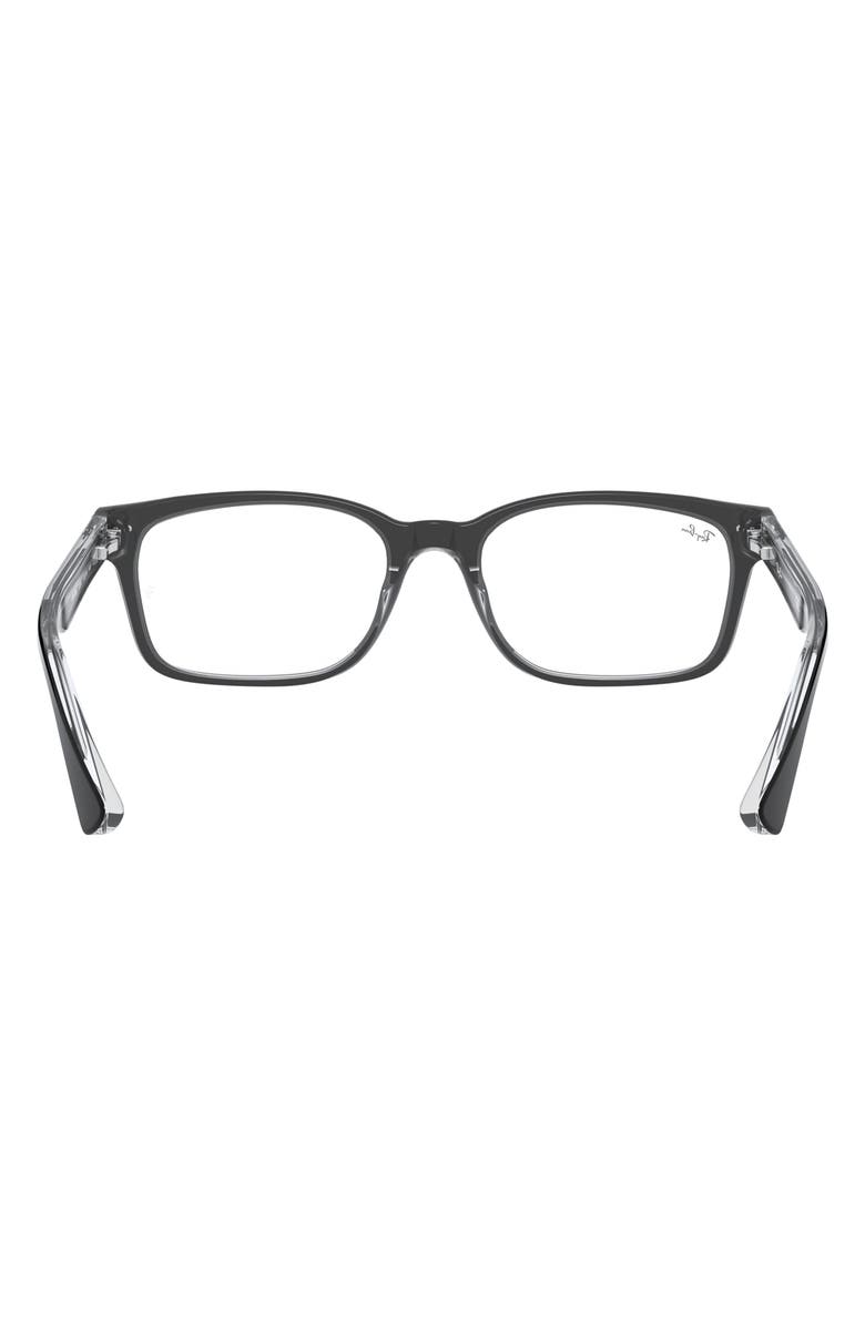 Ray-Ban 51mm Square Optical Glasses, Alternate, color, Black
