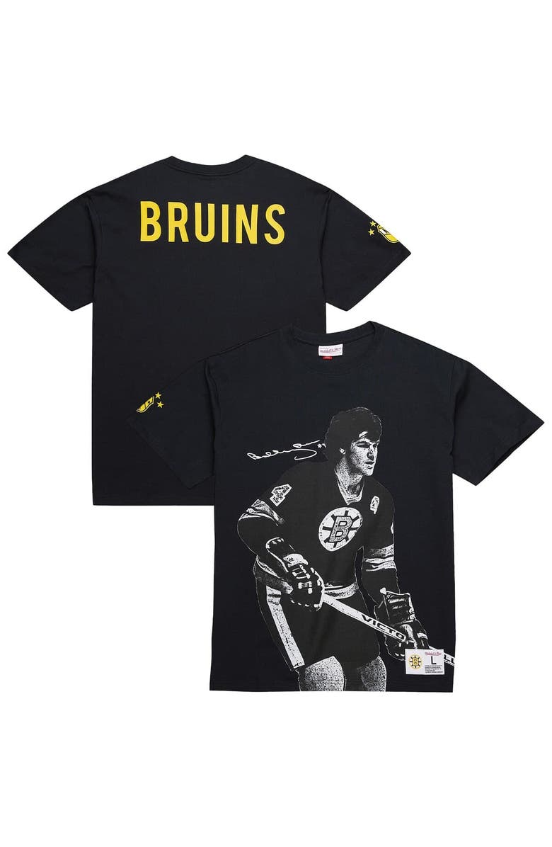 Mitchell & Ness Men's Mitchell & Ness Bobby Orr Black Boston Bruins NHL Ultimate Player Vintage Logo T-Shirt, Alternate, color, 