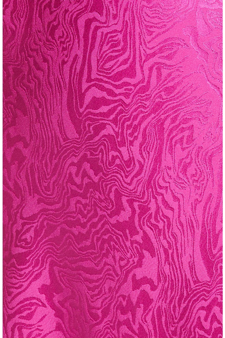 Fleur Silk Jacquard Dress, Alternate, color, CERISE