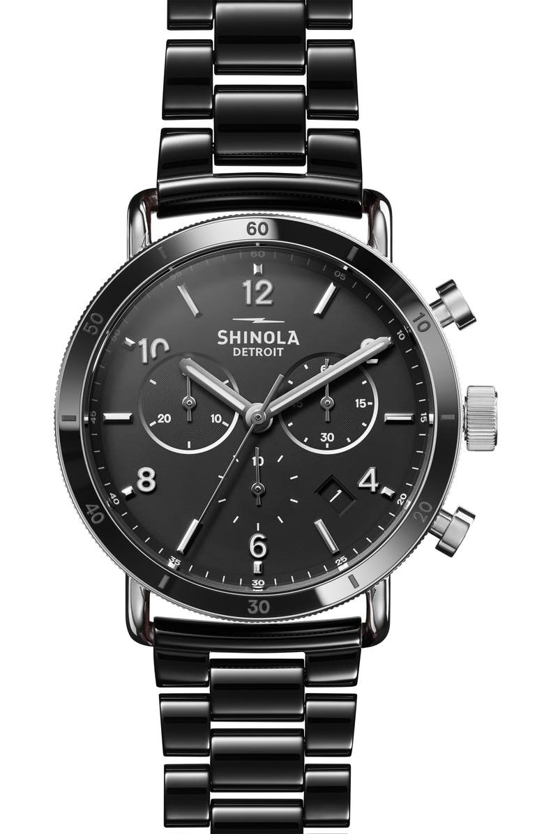 Shinola The Canfield Sport Bracelet Watch, 40mm, Main, color, Black