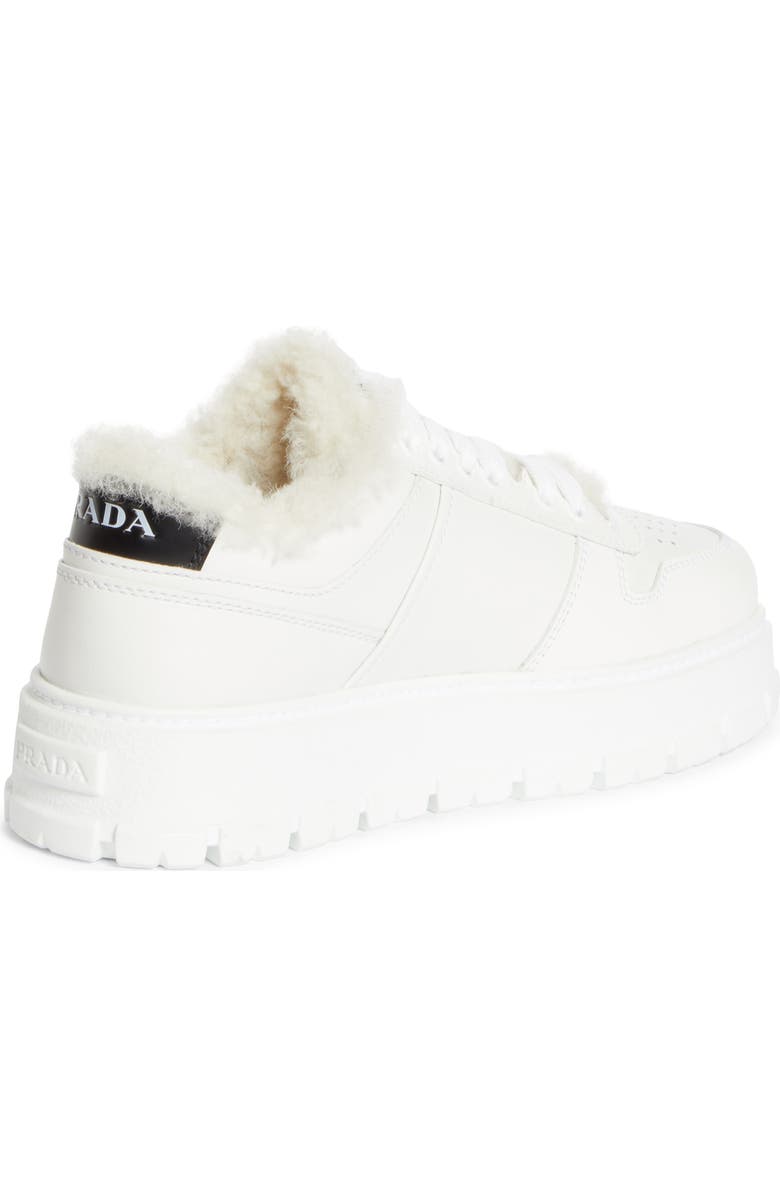Prada Logo Sport Shearling Lined Platform Sneaker, Alternate, color,