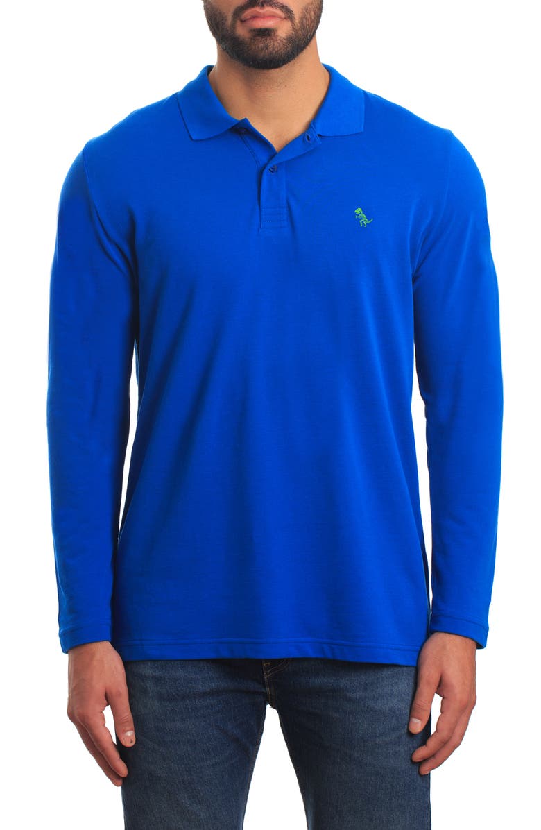 Jared Lang Long Sleeve Cotton Knit Polo, Main, color,