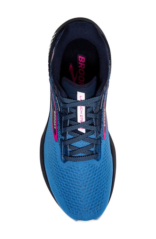 Brooks Women's Launch Gts 10 Running Shoes In Peacoat/marina Blue/pink Glo In Peacoat/marina Blue/pink Glo