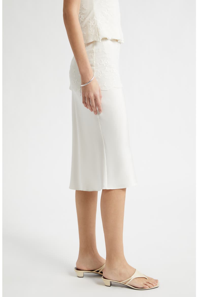 Cove Lace Stretch Silk Midi Skirt, Alternate, color, PEARL