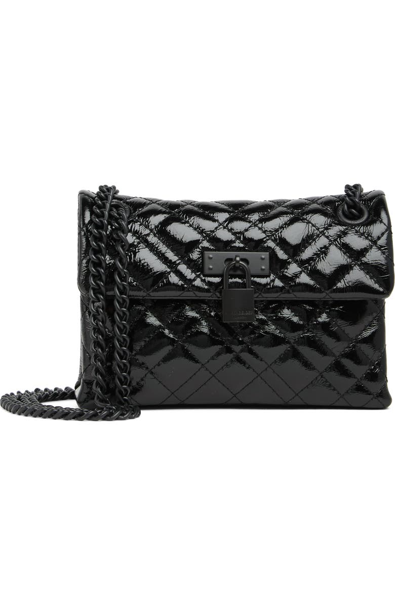 Kurt Geiger London Mini Brixton Drench Patent Leather Shoulder Bag, Main, color, Black